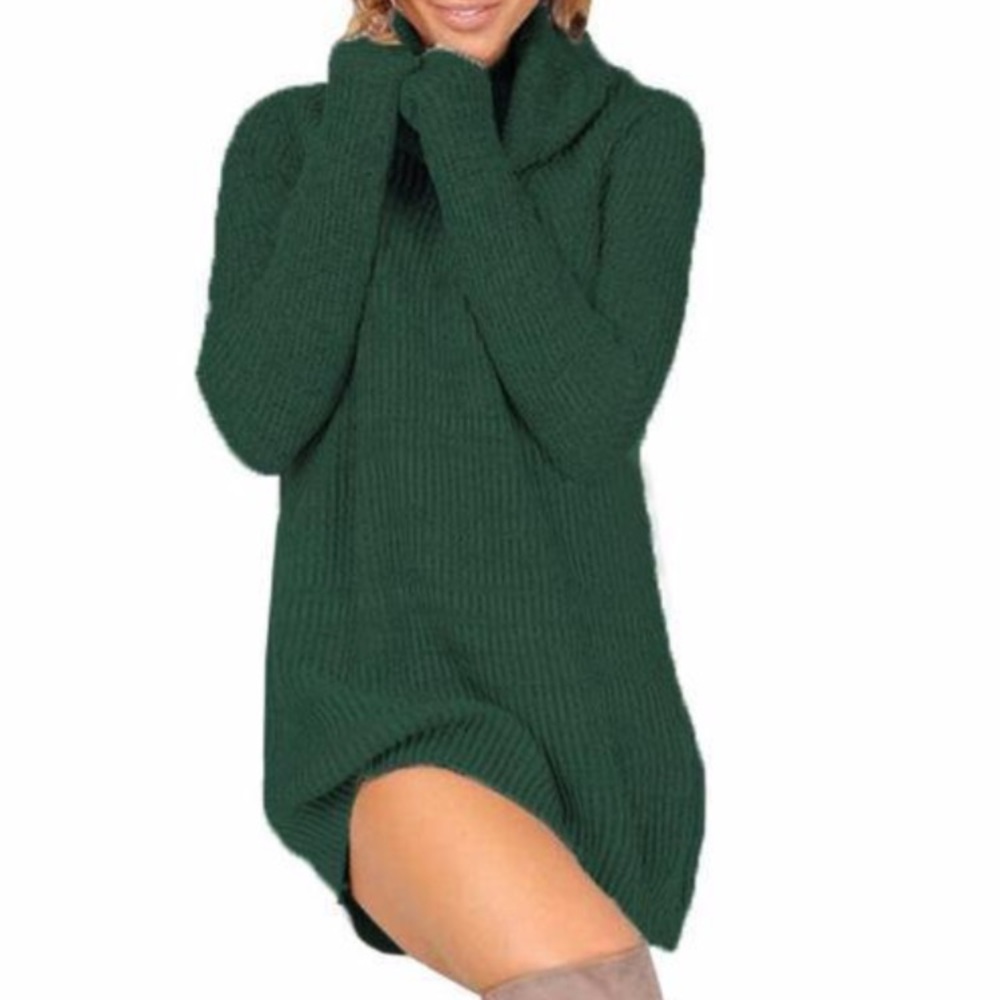 Adorable green sweater dress